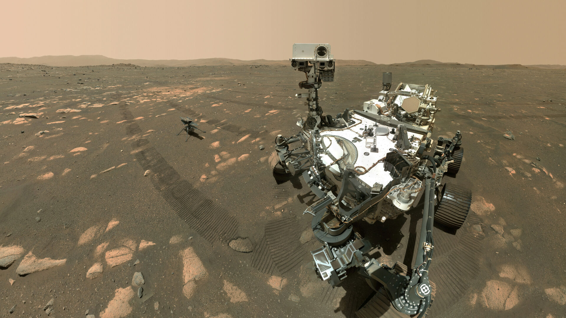Space Mars Rover Helicopter